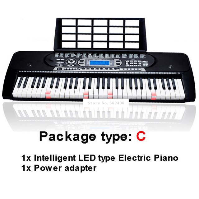 61 Key Multifunctional Digital Electric Piano Digital Music Keyboard Key Board Beginner Electronic Piano For Kids Children: Package type C