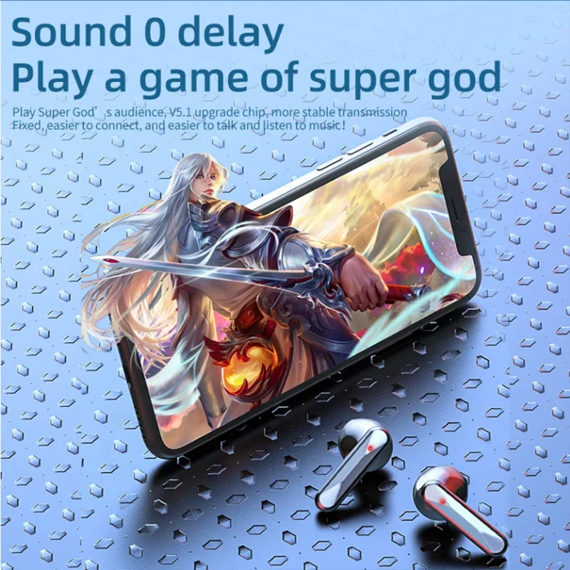 S20 Bluetooth-oortelefoon Koptelefoon Spiegel Draadloze stereoheadset met digitaal display Touch Control Sportoordopjes voor gaming