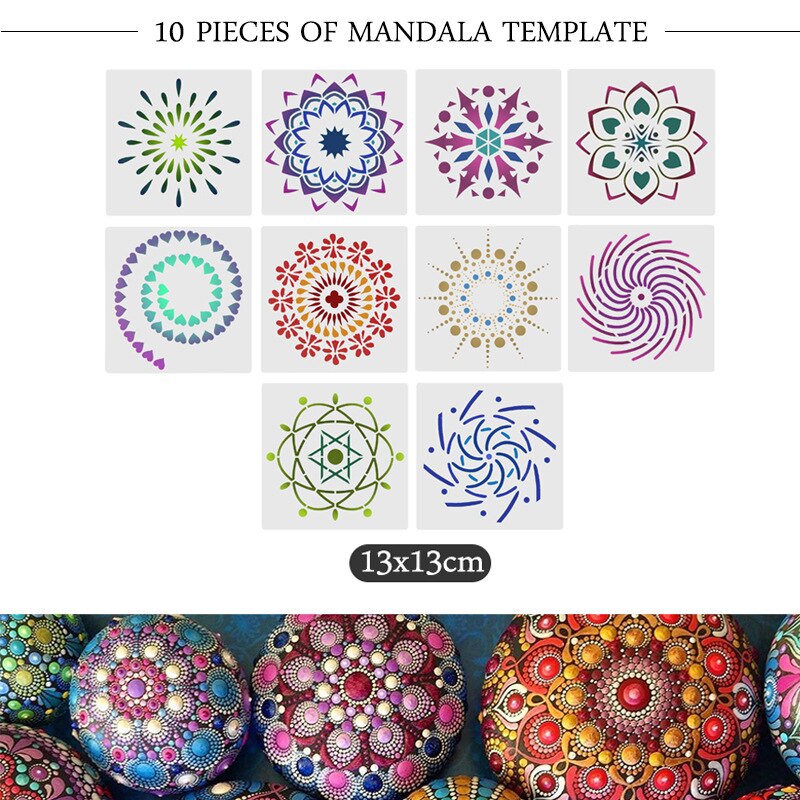 Mandala prikværktøj sæt til maling af sten keramik bærbar multifunktions prægning prikkesæt prikkerværktøjssæt 48 stk