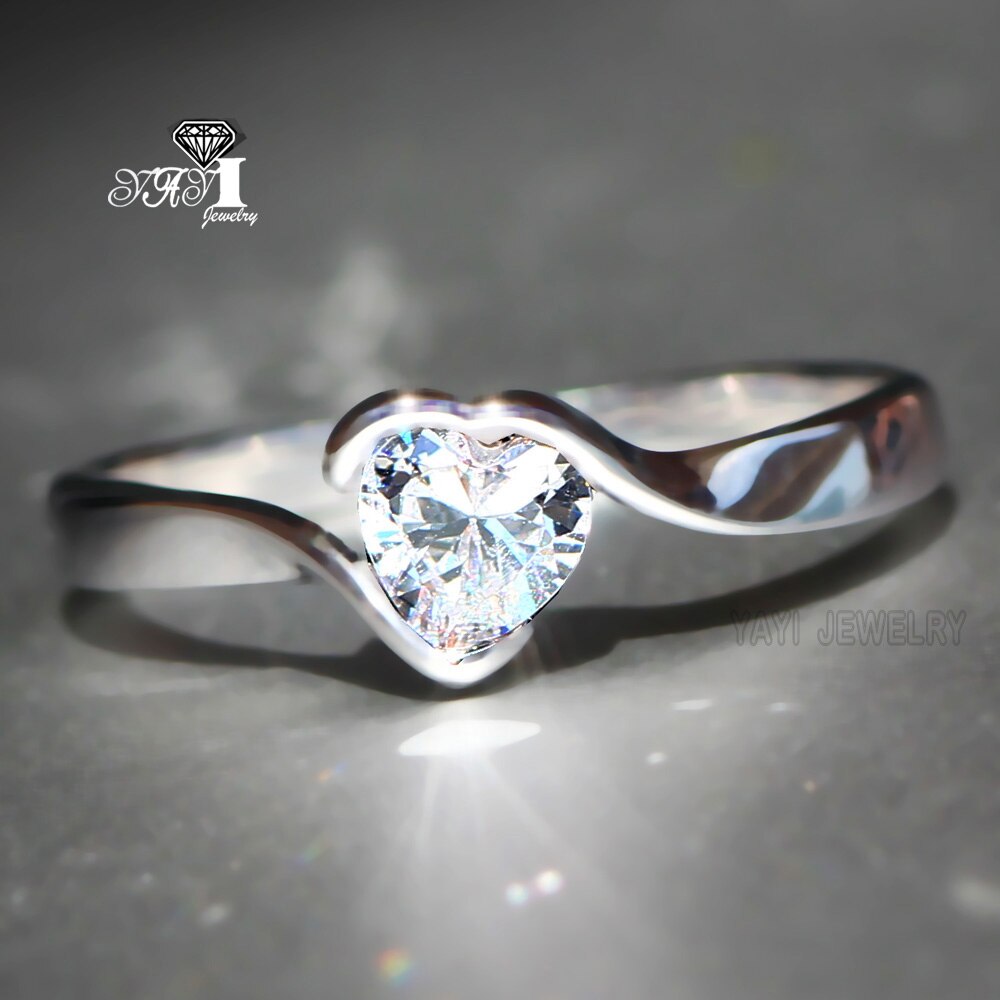 YaYI Sieraden Mode Prinses Cut 1.2 CT Wit Zirkoon Zilveren Kleur Verlovingsringen trouwringen Partij Ringen 630