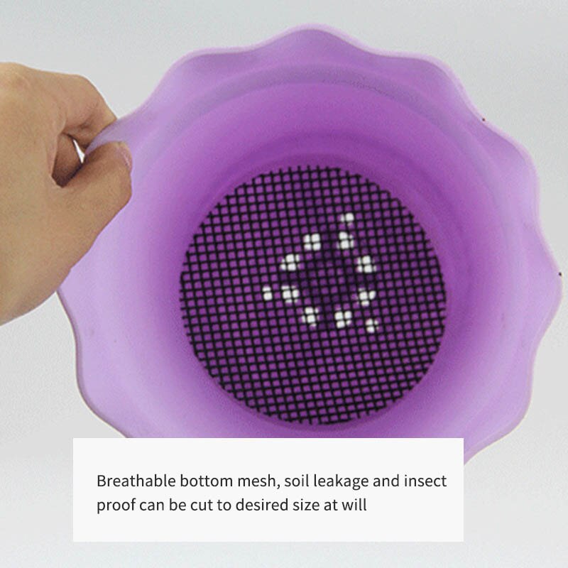 Plastic Bloempot Gat Mesh Pad Ademende Pakking Multifunctionele Voorkomen Bodem Verlies Bonsai Pot Bodem Rooster Mat Lekvrije zwart