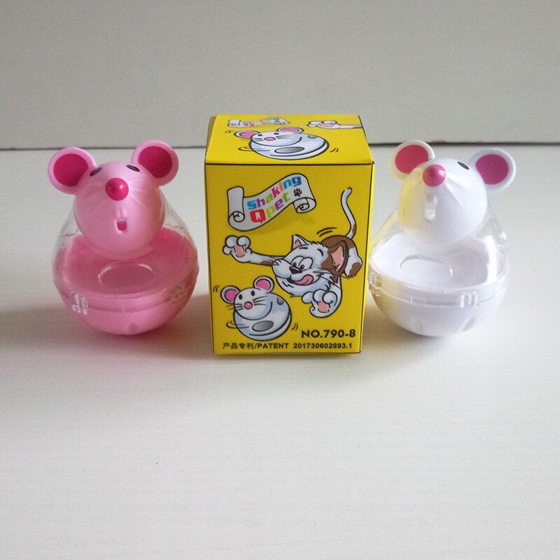 Pet Cat Feeder Toy Cat Mice Shape Food Rolling Leakage Dispenser Bowl Funny Interactive Kitten Playing Training Educational Toys