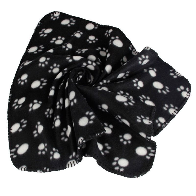 1 Uds., Manta de algodón para mascotas, alfombrilla para perros, alfombrilla para gatos pequeños con estampado de pata de perro, manta para perro, cama, gatito, algodón, Gris, Rosa, oferta: Black / S