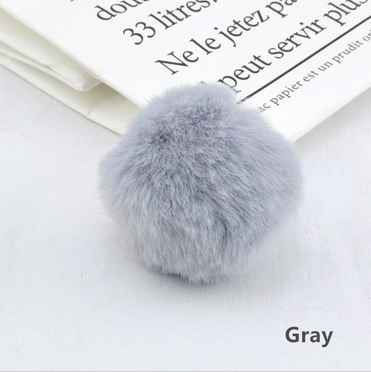 20 stks/partij 3.5cm Faux Fur PomPom DIY Konijn Haarwortel Tas pom pom Bal sleutelhanger Voor Vrouwen Auto haarspeld Zak Sleutelhanger Hoofddeksels: gray