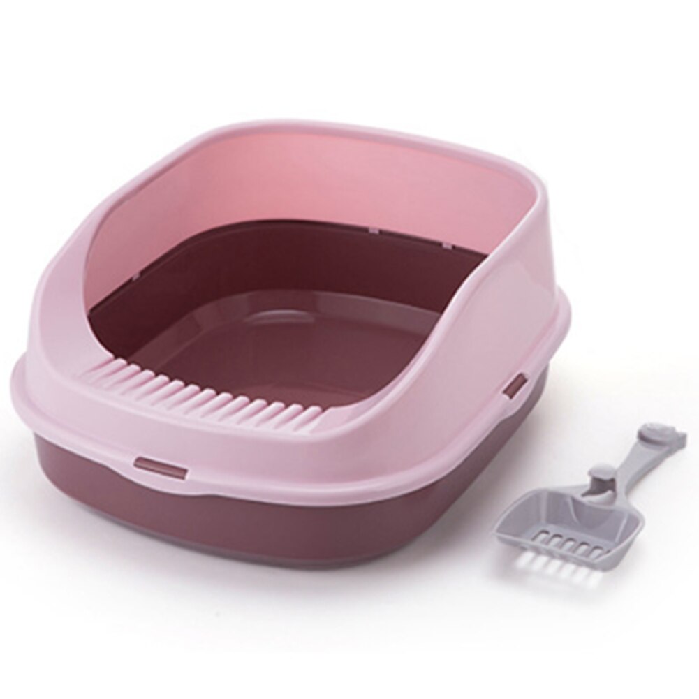 Caja de arena Autolimpiable para gatos, colcha grande de plástico para interiores, productos antisalpicaduras, muebles de casa, cajas de limpieza para gatos: pink  0302