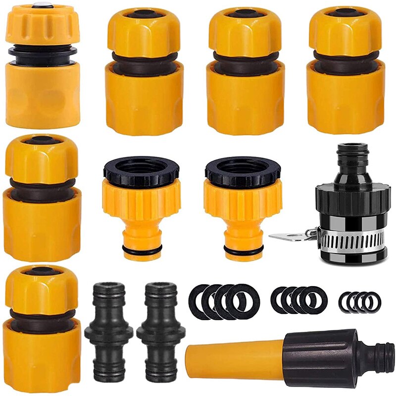 22/31 Pcs Garden Hose Connector Set Watering Extender Coupling Joint Adapter Double Hoses Plastic Quick Connectors Accessories: Set 1-22pcs