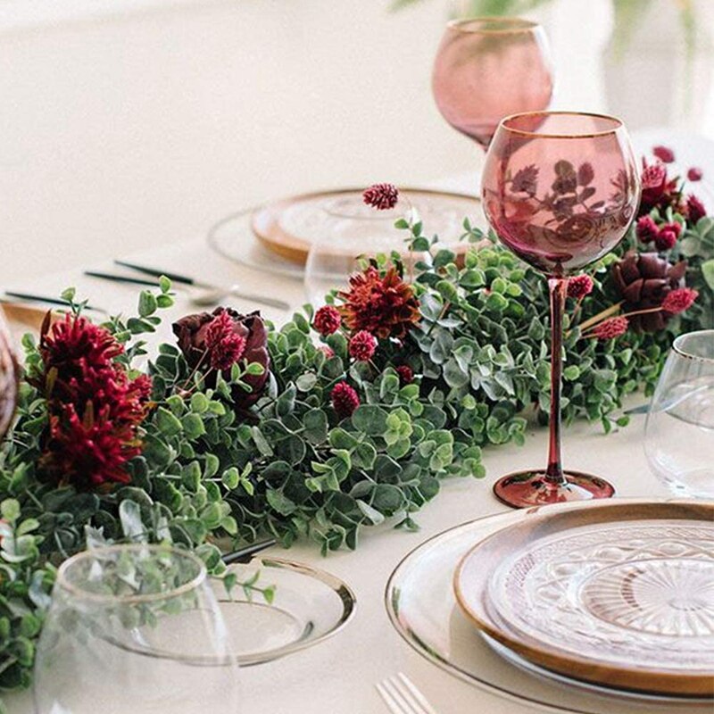 Guirlande artificielle d'eucalyptus, 3 paquets, guirlande verte de fausses vignes, arc de fond de mariage, plante suspendue, 6 pieds/pièce