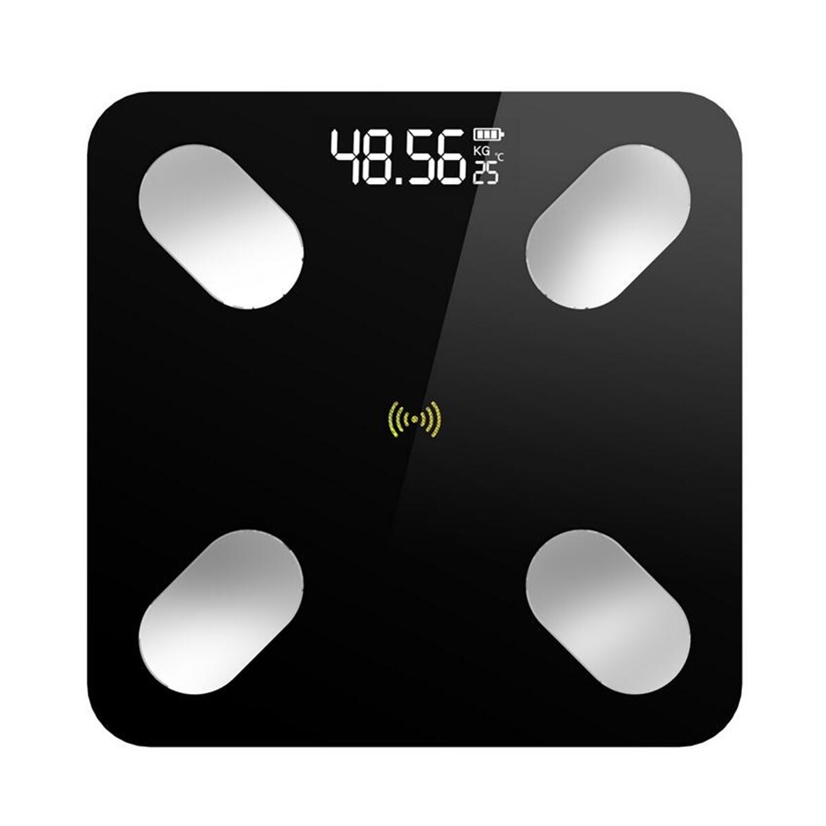 Báscula de salud con Bluetooth y APP, balanza de peso humano inteligente, Analizador de composición corporal, LED, Digital, carga USB, soporte de Android IOS: Black