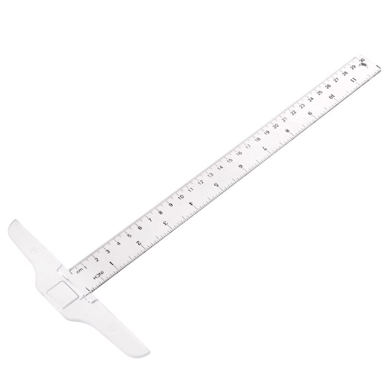 30cm/12\ " plast t-kvadrat metrisk lineal cm/tommer dobbelt side skala måleværktøj wxtc