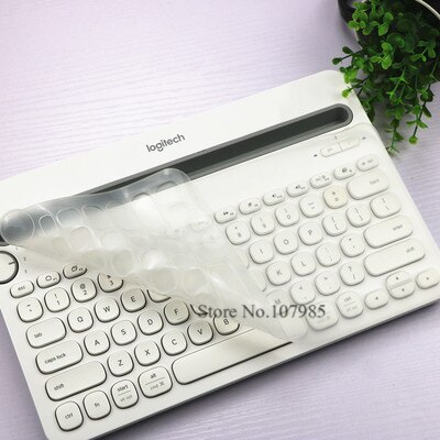 Tastatur Abdeckung Schutz Für Logitech K480 Bluetooth Multi-Gerät Tastatur Silikon Staubdicht kabellos Schreibtisch Staub haut Film: klar