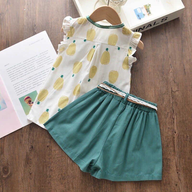 Summer Girl Clothes Baby Girl Set Pineapple Baby Shirts Shorts Set Kids Clothing Set Girl Clothes