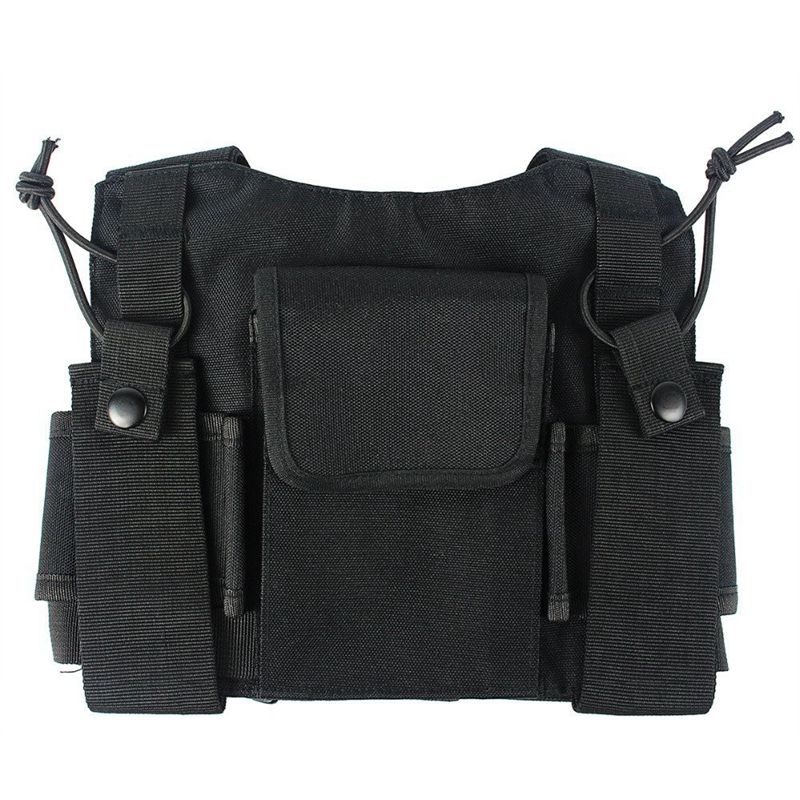 Rádios bolso rádio peito arnês peito frente pacote bolsa coldre colete rig carry caso para 2 vias rádio walkie talkie para baofeng u