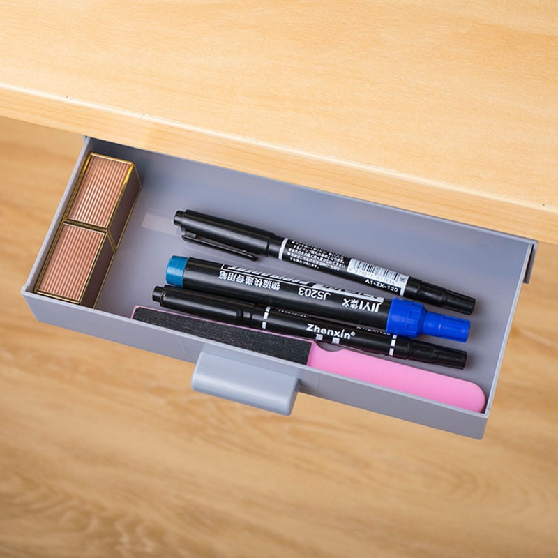 FAST SHIP！Wall-mounted Drawer Storage Box Home Punch-free Makeup Brush Finishing Box Office Stationery Storage Box 21*10*3.4cm