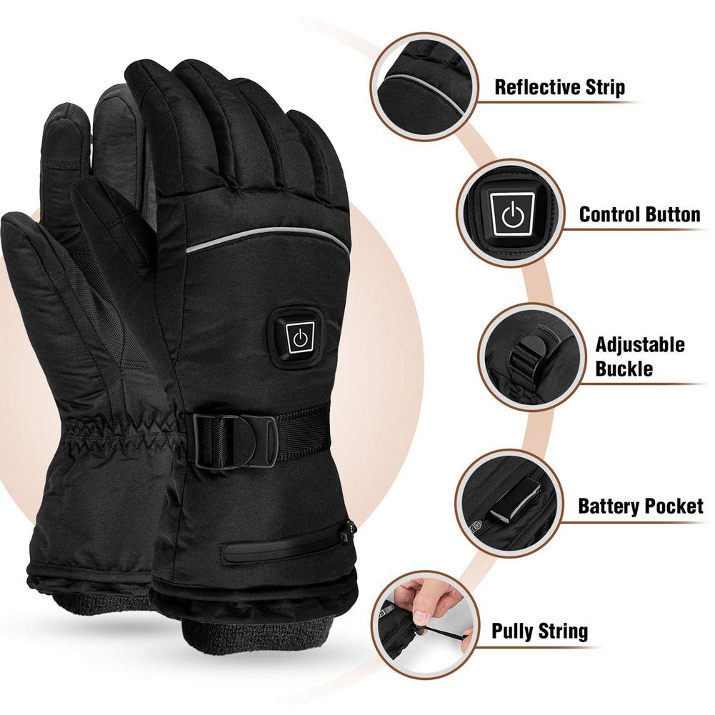 Ski Gloves Three-speed Thermostat Electric Heating Gloves 4000 MAh Rechargeable Lithium Battery Heating Gloves To Keep Warm