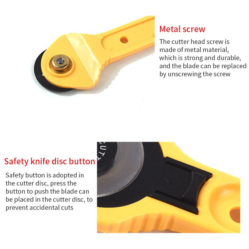 Rotary Cutter Circular Cut Blade Patchwork Roller Wheel Round Knife Fabric Leather Craft Cutter DIY Sewing Accessories