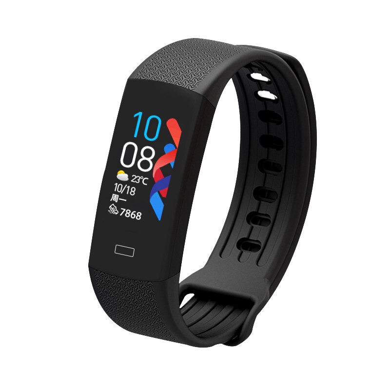 B6W Body Temperatuur Detectie Smart Armband Grote Screen Horloge Immuniteit Meting Bloeddruk Bloed Zuurstof Hart: Black