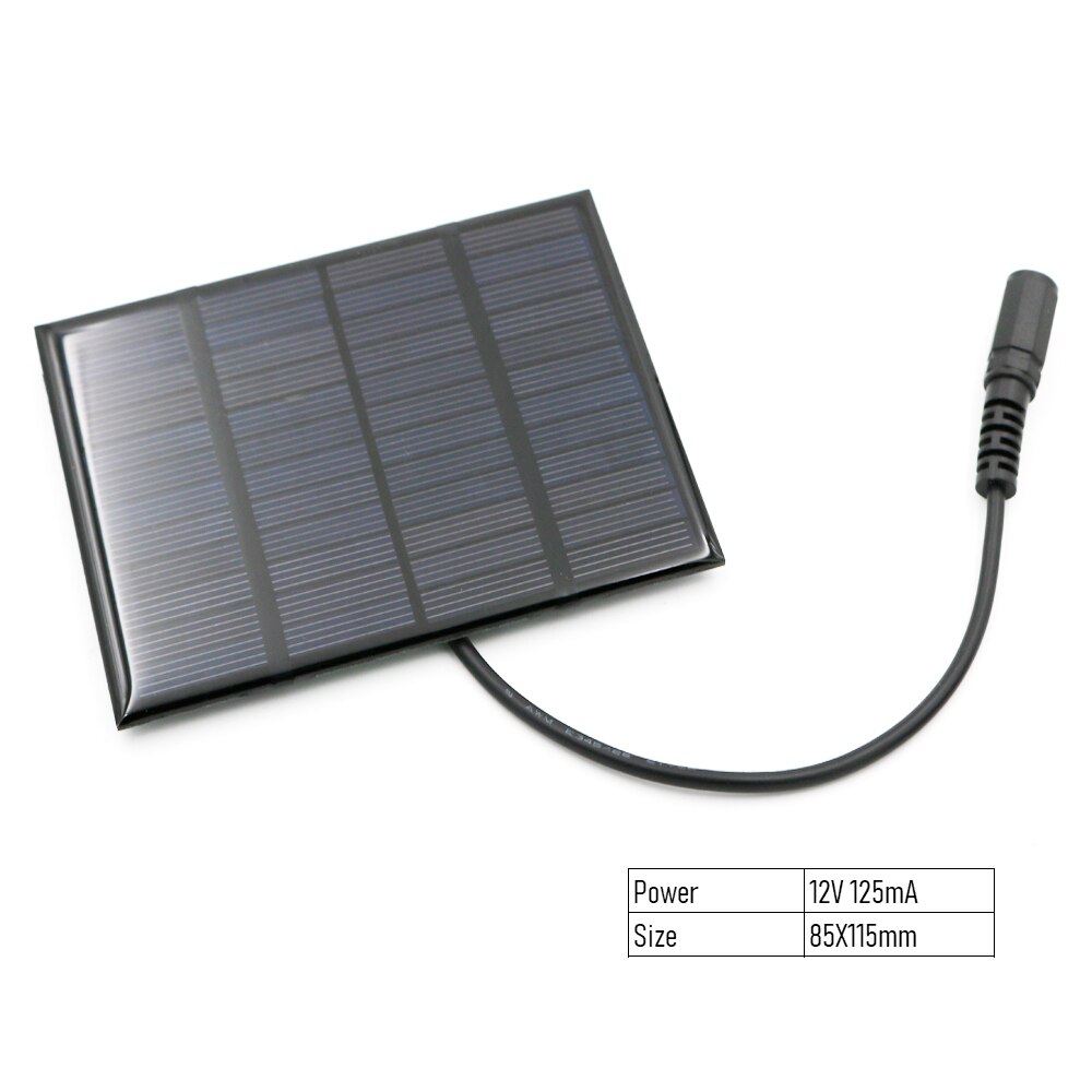 Zonnepaneel 12V 1.5W 2W 2.5W 3W 4.2W 5W 7W 10W mini Zonnestelsel Diy Voor Batterij Mobiele Telefoon Opladers Draagbare 5.5*2.1 Dc Plug: 1.5W