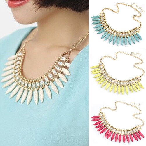 Vrouwen Mode Fringe Retro Mooie Occident Stijl Crystal Prachtige Kwastje Ketting 01CA