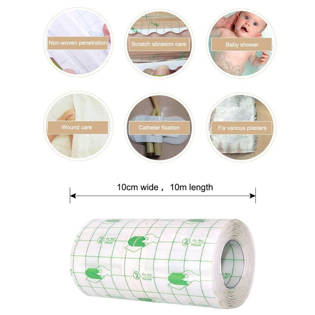 1Roll Practical Wound Dressing First Aid Fixation Tape PU Transparent Waterproof Adhesive Film Roll Bandage