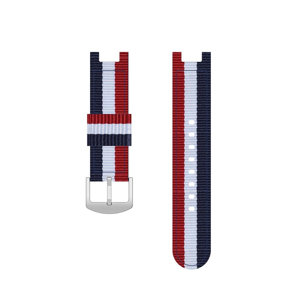 Geweven canvas band voor huami amazfit t-rex smartwatch band horlogeband voor amazfit t-rex trex horloge polsband armband: Marineblauw wit rood