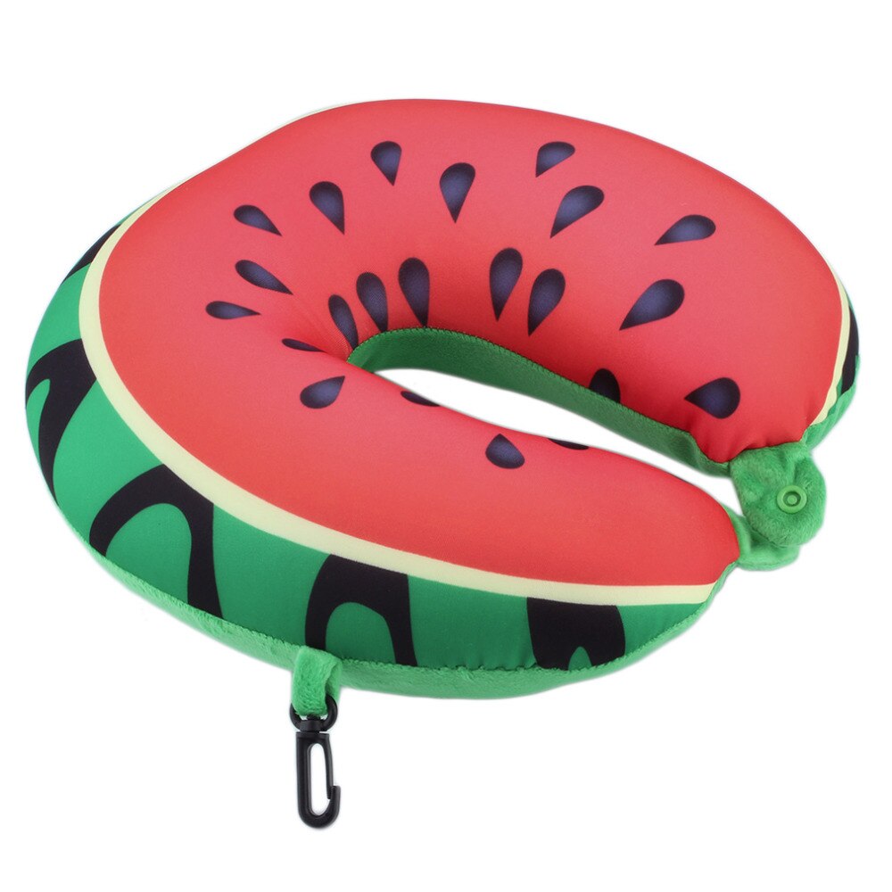 30Cm Fruit U Vormige Zachte Schuim Deeltjes Kussen Kussen Nanodeeltjes Nekkussen Auto Reizen Kussen