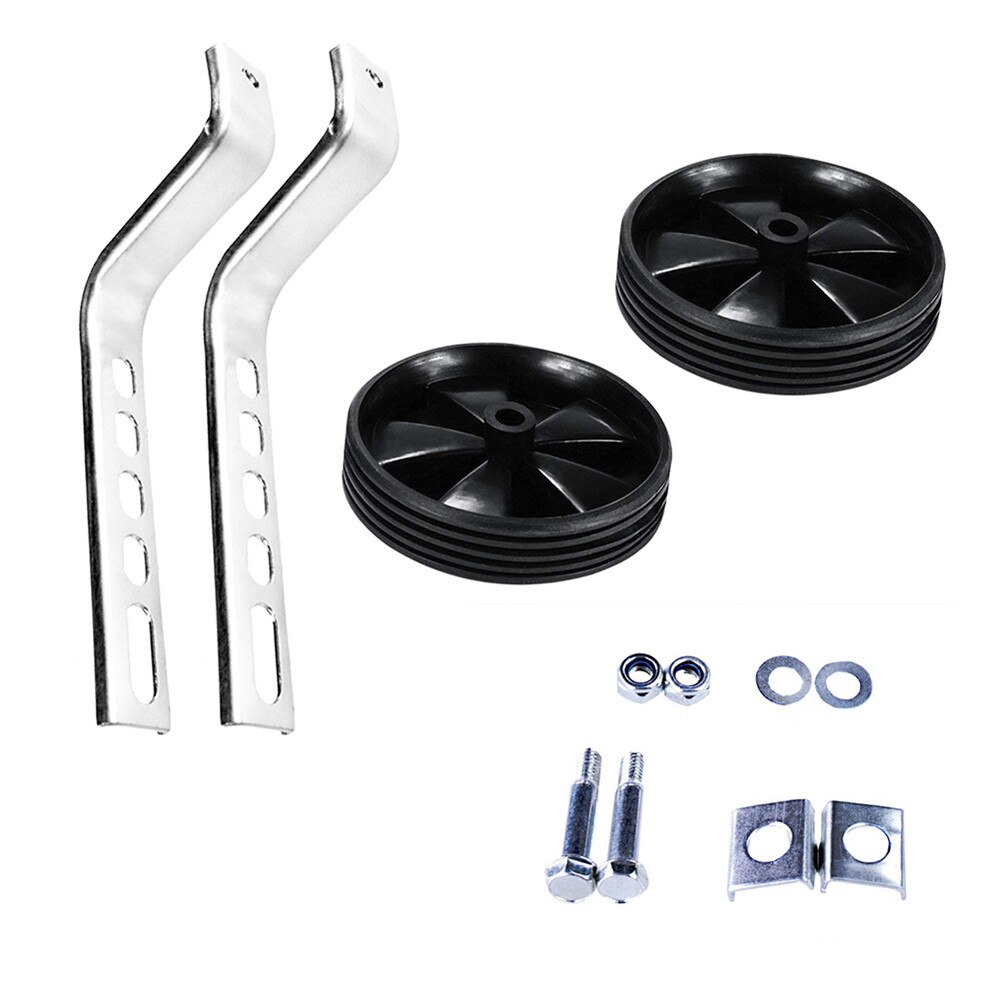 1 juego de ruedas de bicicleta Universal para niños de 12 a 20 pulgadas, piezas de bicicleta para niños, estabilizadores de bicicleta, accesorios auxiliares de equilibrio para ciclismo: black