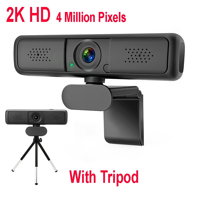 4 million pixels HD PC 1080P Webcam 2K Autofocus USB Web Camera Laptop Desktop For Office Meeting Home With Mic HD 1080P Web Cam: 2K With Tripod