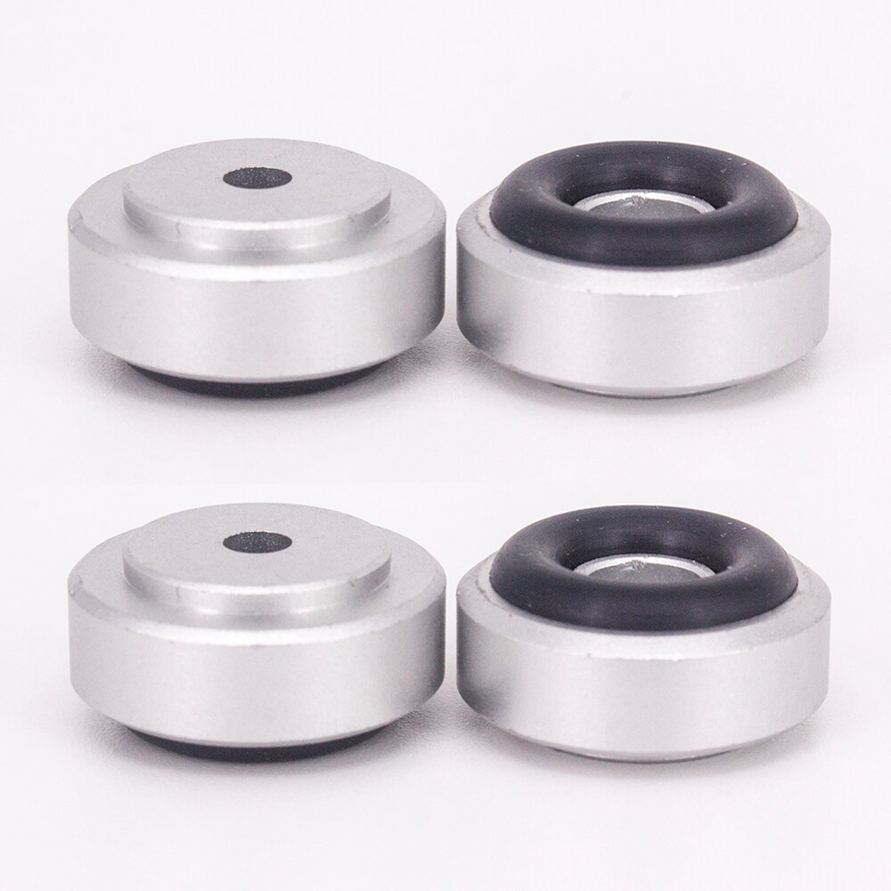 4Stck Verstärker Füße Stoßdämpfer 20*8mm Schwarz Silber Gold Lautsprecher plattenspieler Fuß Spitze Gummi Ring Verstärker füße Aluminium: Silber- 4Stck