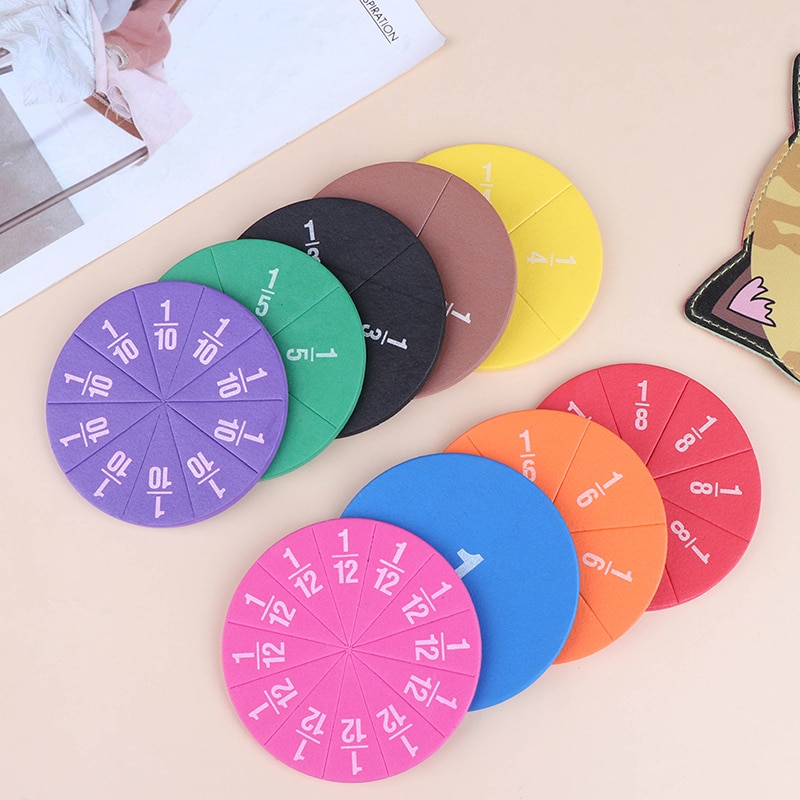 51/12Pcsmagnetic Circulaire Fracties Tellen Houten Speelgoed Kinderen &#39;S Early Onderwijs Math Bediening Leren Educatief Speelgoed