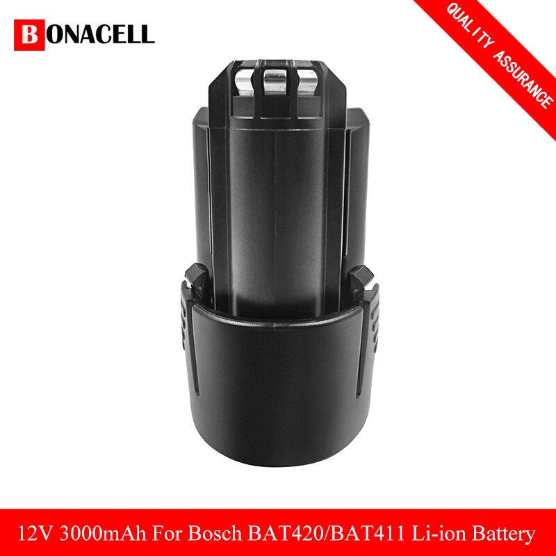 12V 6.0Ah Li-ion BAT420 Replacement Battery for Bosch BAT411 BAT412 BAT413 BAT414 10.8-Volt Max Battery Cordless Power Tools L50: 1 Pack 3000mAh