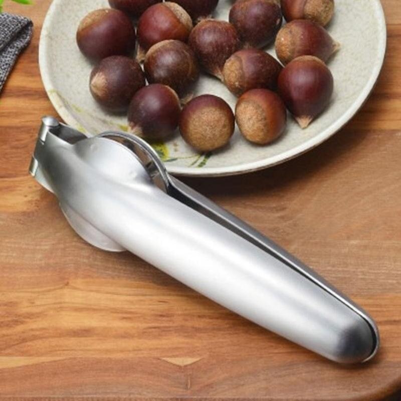Pinzas con forma de castaña abridor de nueces, acero inoxidable, para cocina, alicates, pinzas peladas de castaño de nuez, E7I7, 1 Uds.