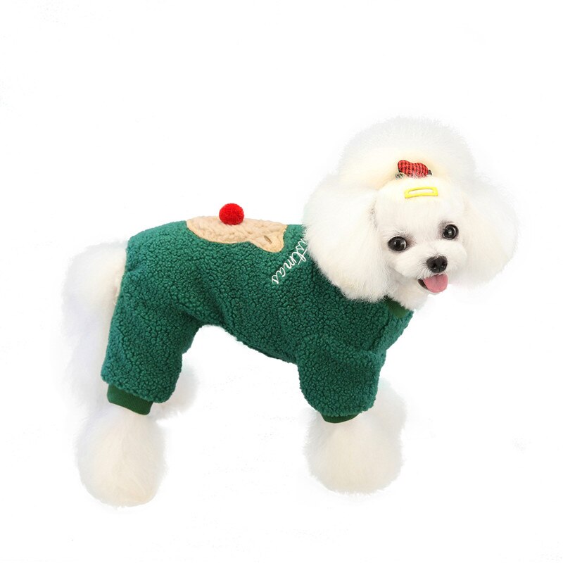Weihnachten Elch Welpen Hund Jacke Overall Winter Warme Haustier Kleidung für Kleine Hunde Chihuahua Yorkies Katze Overall Mascotas Kleidung