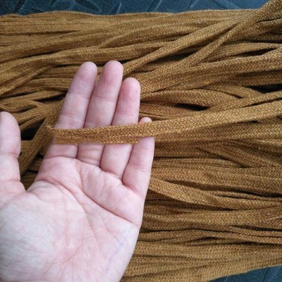 Cuerda de algodón de 10mm, cordón trenzado plano, tejido Multicolor para bolso, artesanía hecha a mano, costura textil para el hogar, 5 yardas: CAMEL