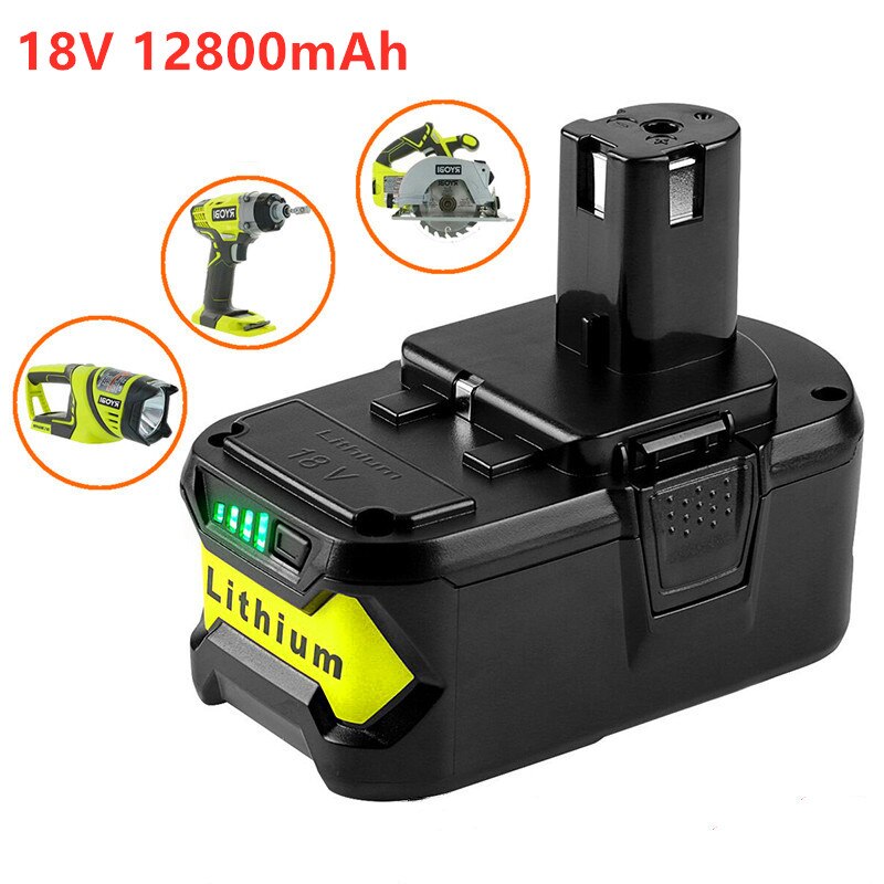 18v 12.8ah li-ion uppladdningsbart batteri för ryobi one+ sladdlöst elverktyg bpl 1820 p108 p109 p106 p105 p104 p103 rb18 l 50 rb18 l 40