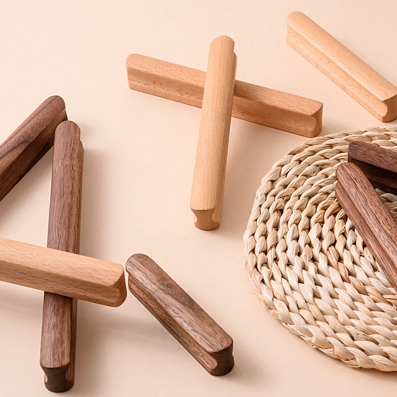 Houten Kastdeuren Laden Massief Houten Handgrepen Nordic Kasten Schoenenkasten Houten Minimalistische Ronde Garderobe Handgrepen