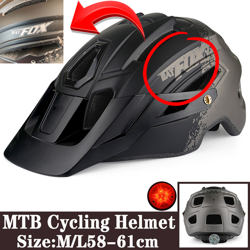 BATFOX Bicycle Helmet Chameleon Gradient Color Riding Mountain Bike Cycling Helmet Skateboard Helmet Safety Helmet: 8275-Black Titanium