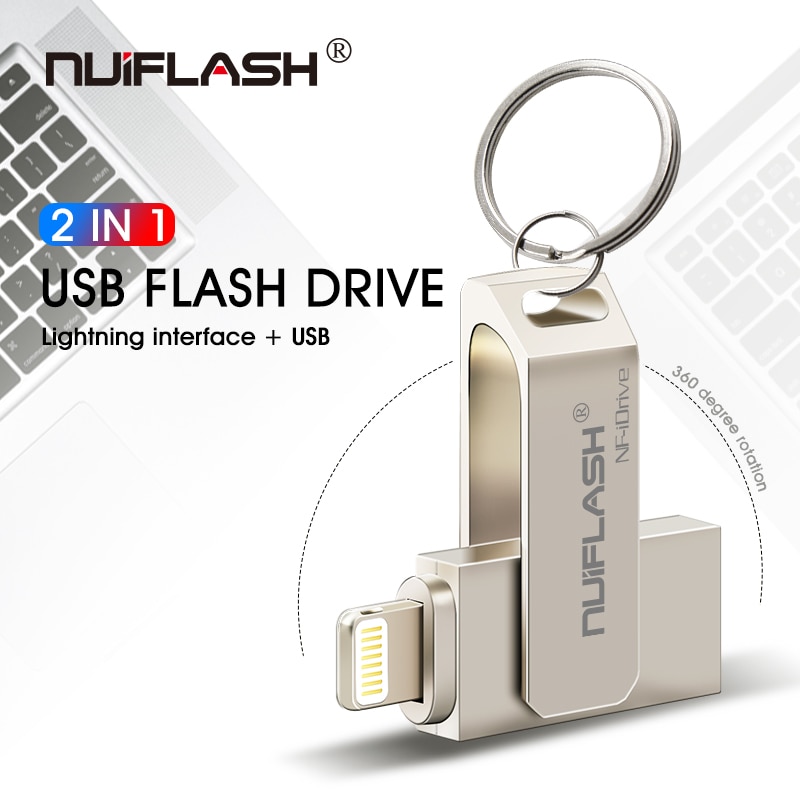 Nuiflash Lecteur 8GB 16GB 32GB 64GB 128GB Stylo lecteur de stockage barrette mémoire Pour iphone 8 7plus 6 6s Plus 5S ipad Clé Usb