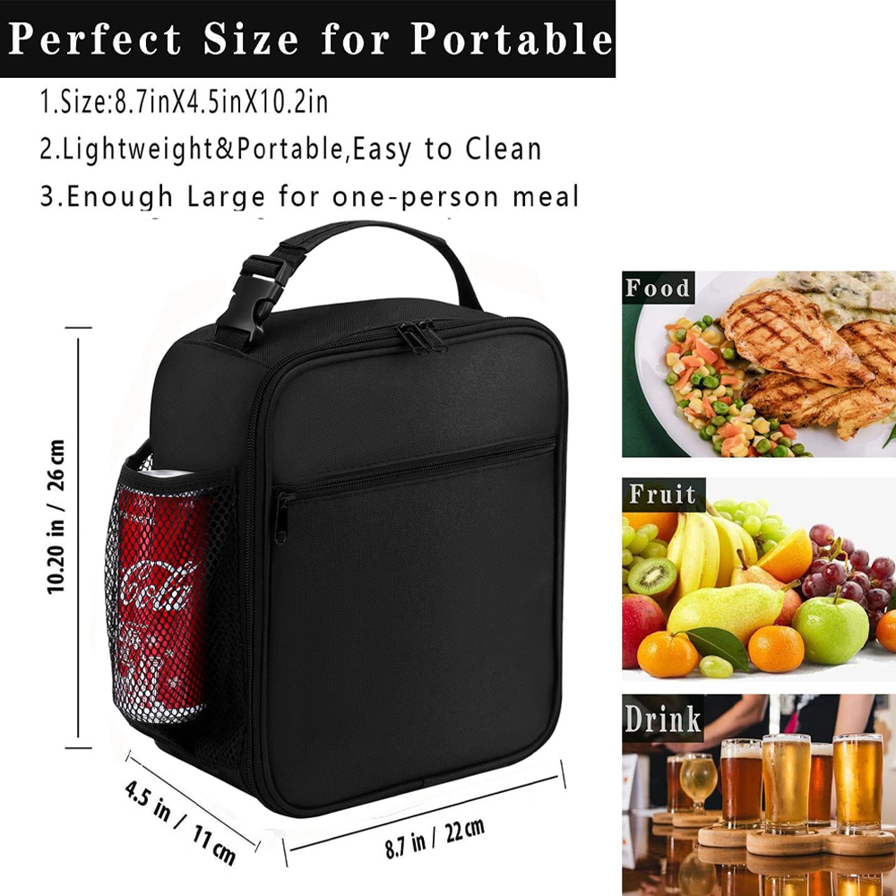 Men Women Insulated Portable Reusable Thermal Lunch Box Cooler Tote Lunch Bag for School Office Keep Food Fresh Warm or Cold