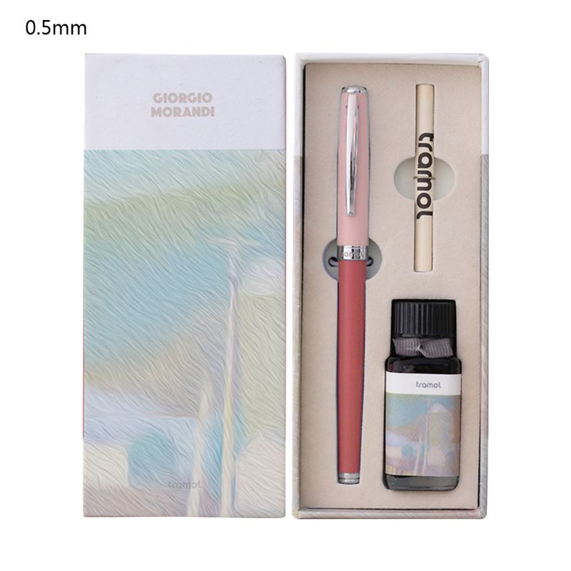 Morandi Business Fountain Pen Student Signature Calligraphy + 15ml Ink Box 1XCB: Orange
