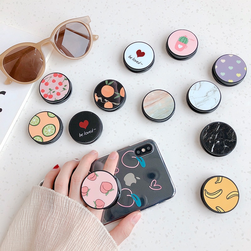 Luxury Love Heart Stars Foldable Phone Stand Holders For Smartphones and Tablets Mobile Phone Universal Finger Ring Holder