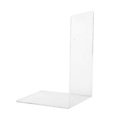 Sujetalibros acrílico transparente en forma de L, organizador de escritorio, soporte de escritorio para libros, papelería escolar, accesorios de oficina, 1 ud.: Default Title
