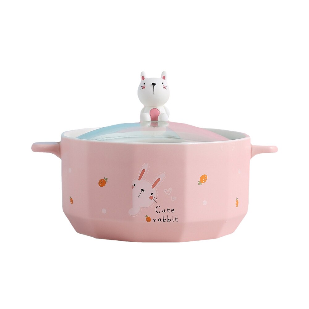 Ceramic Bowl Cute Ramen Instant Noodle Instant Bowl Cup Kawaii Japanese Kids Lunch Bento Box With Tableware Container