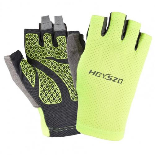 1 para rękawice rowerowe przeciwsłoneczna przeciwpoślizgowa siateczkowa tkanina Outdoor Fitness sportowy oddychające rękawice do jazdy na deskorolce luvas: Fluorescent Green / L