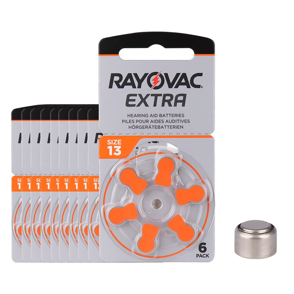 60 stk rayovac ekstra sink luft høreapparatbatterier  a13 13a 13 p13 pr48 høreapparatbatteri  a13
