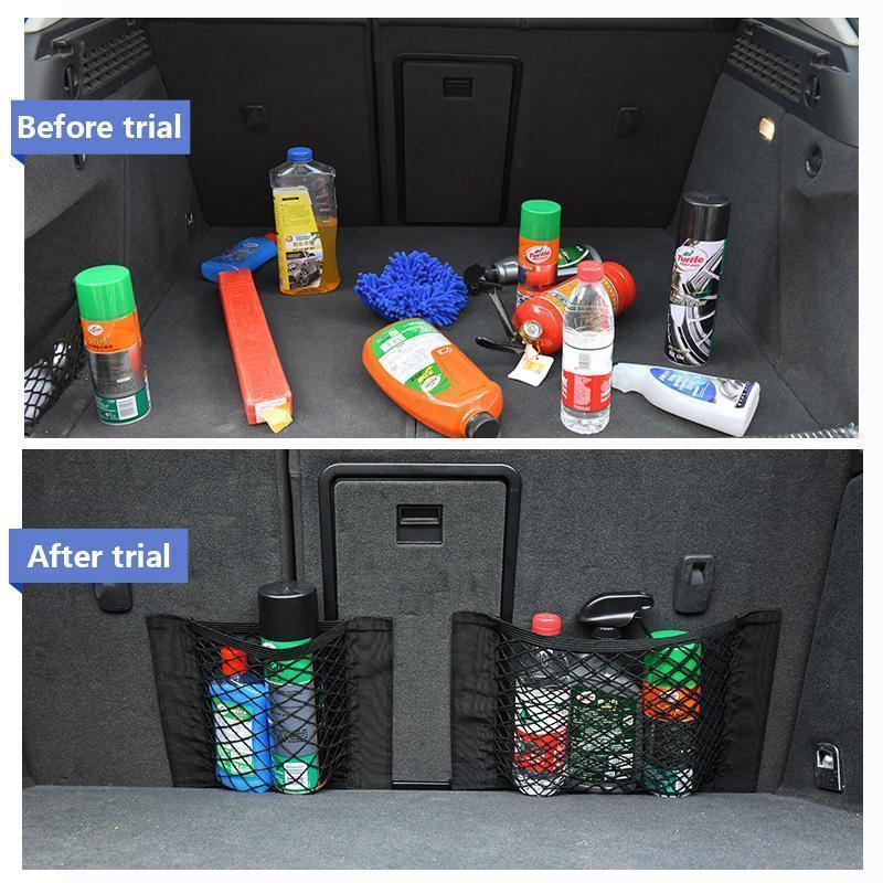 Car Interior Trunk Seat Back Elastic Mesh Net Car Styling Storage Bag Pocket Cage velcro Grid Pocket Holder Car Accessories Trun