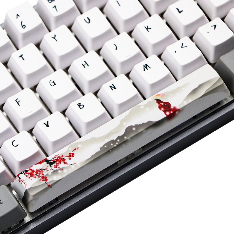 Keycap 73 Key Dye Sublimatie Afdrukken Mechanische Toetsenbord Keycaps Pbt Snowflake Plum Key Cap Voor GH60 GK61 GK64