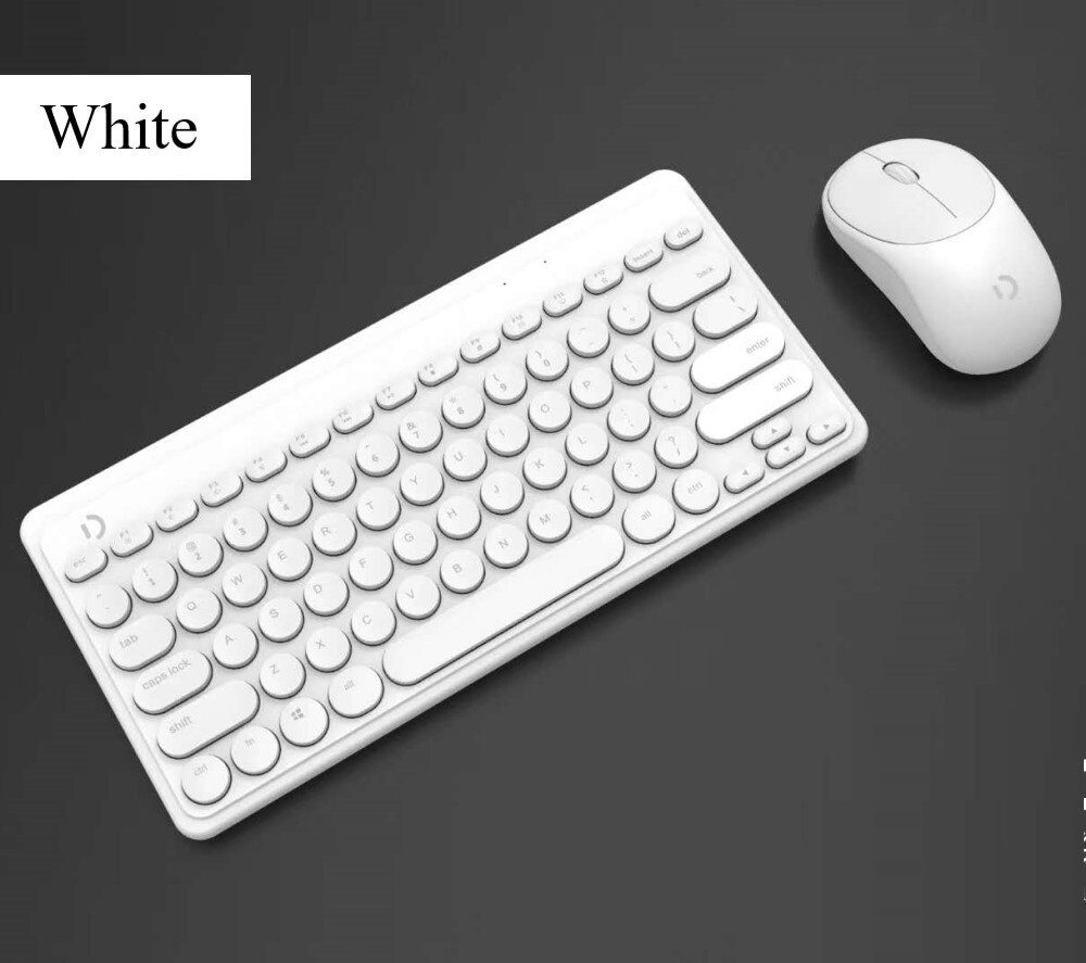 Wireless Keyboard and Mouse Combo Portable Silent Chocolate Key Ultra-Thin Cute Mini Keyboard Mice Set for Office Laptop PC