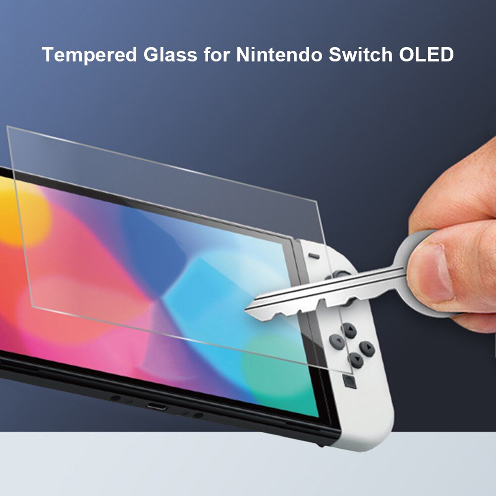 9H Gehard Glas Beschermende Film Cover Fit Voor Nintendo Switch Oled Hd Versie/Oogbescherming Paars Licht Scherm protector