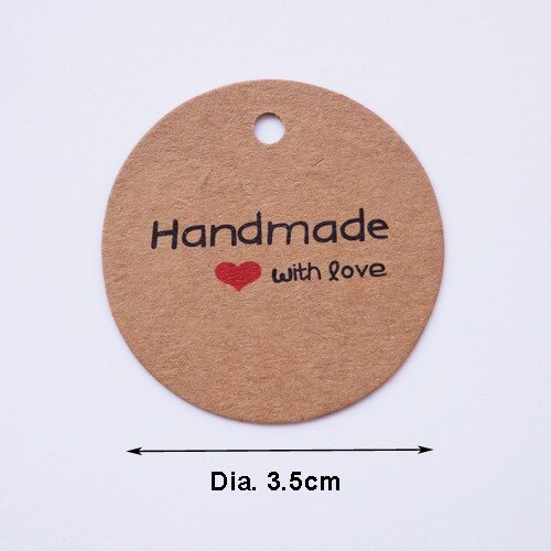 Handgemaakte Hang Tag Kraft Dank U Tag Label Voor Wedding Decorating Tag/Snoep/Baby Cadeau producten Tagging Pakket: handmade