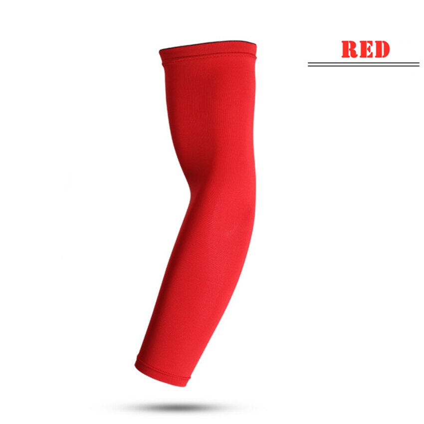 1 pair Sun Protection Sports Arm Compression Sleeve Basketball Cycling Arm Warmer Summer Running UV Volleyball Sunscreen Bands: Red 2pc / M 38cm